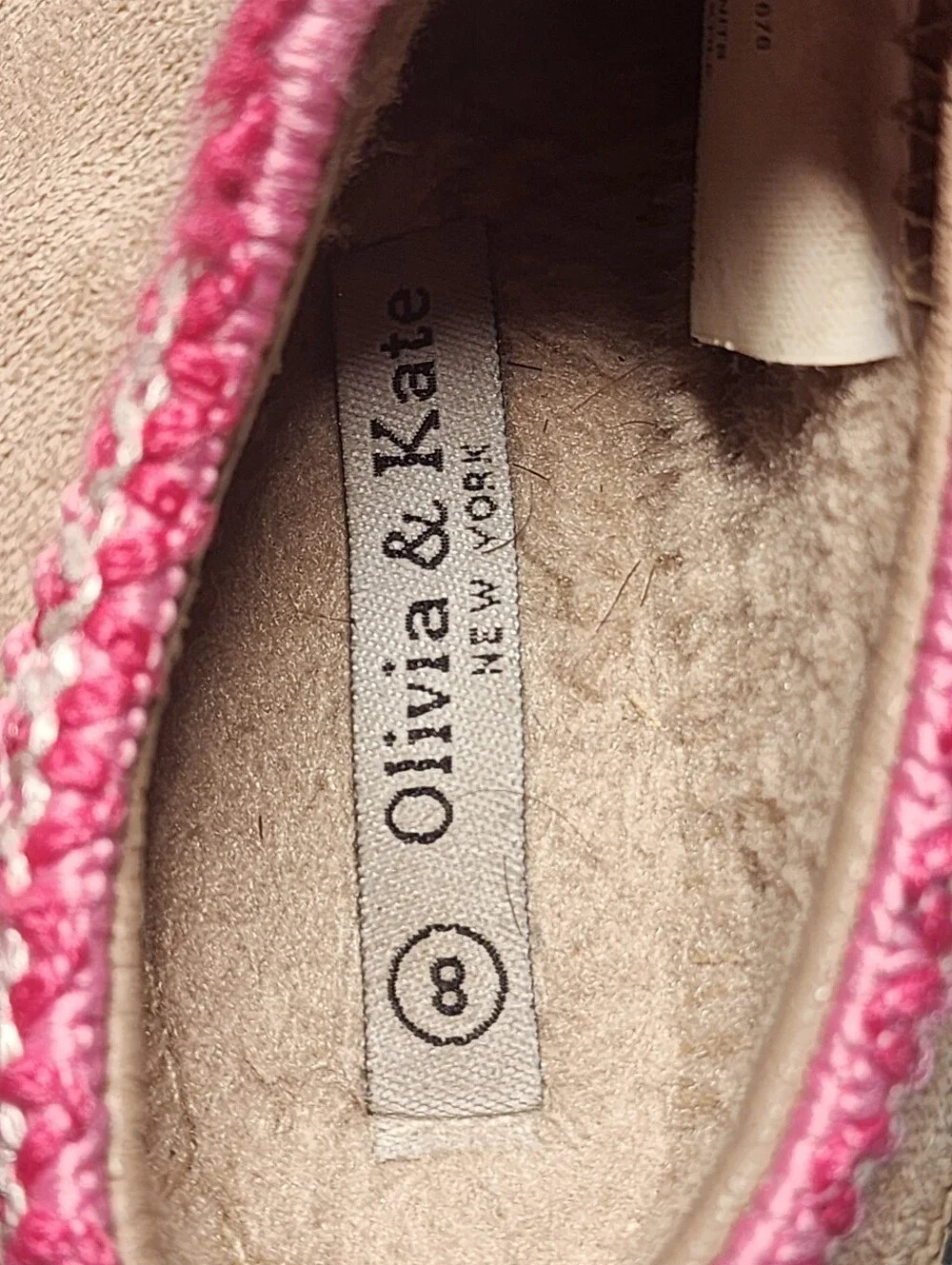 Olivia & Kate Tan Pink Trim Clogs Toddler Girls 8